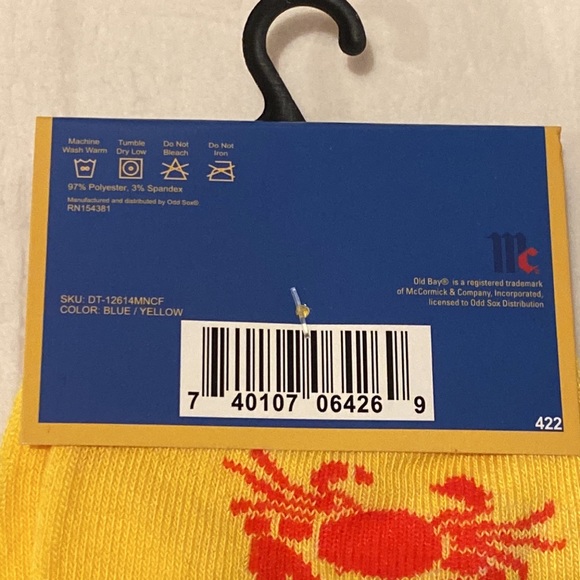 Men’s socks “Old Bay”  sizes 6-12 one pair crew socks - Picture 4 of 4